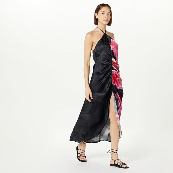 Floral Black and Pink Dress - Picture 1 of 9